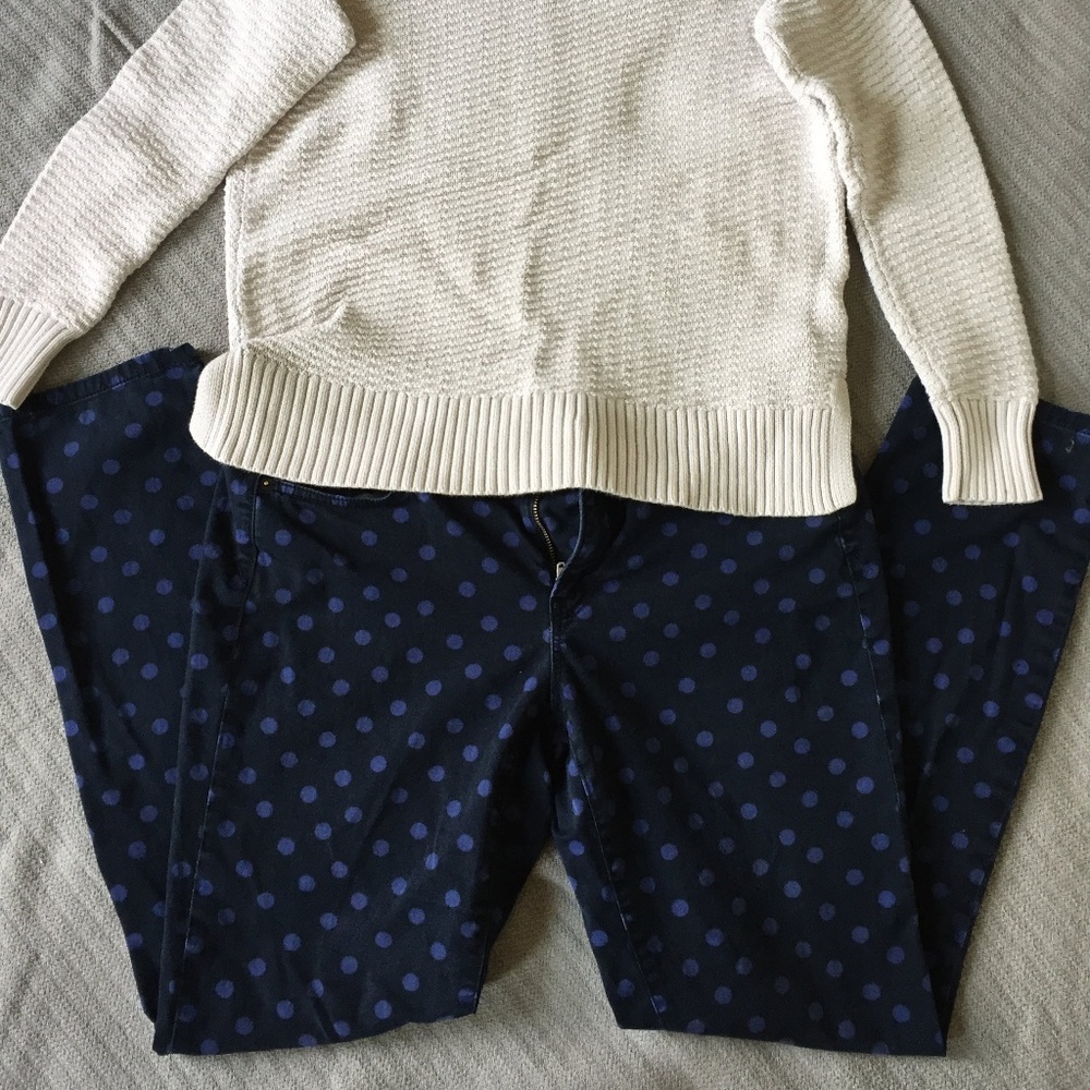 LOFT | Modern Skinny Polka Dot Pants